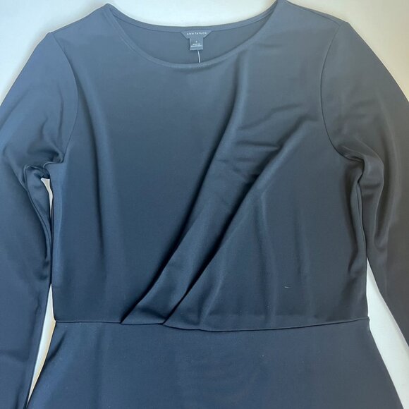 Ann Taylor NWT Black Long Sleeved Dress - Picture 2 of 6